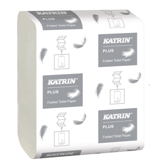 Toaletný papier skladaný, 2-vr., CEL, 40x250 útrž., Katrin