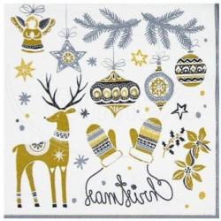 Servtky 33x33, 3-vr, CEL, 20 ks, Vianoce 84191