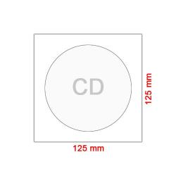 Oblka papierov na CD, biela 127x127 mm, 25 ks